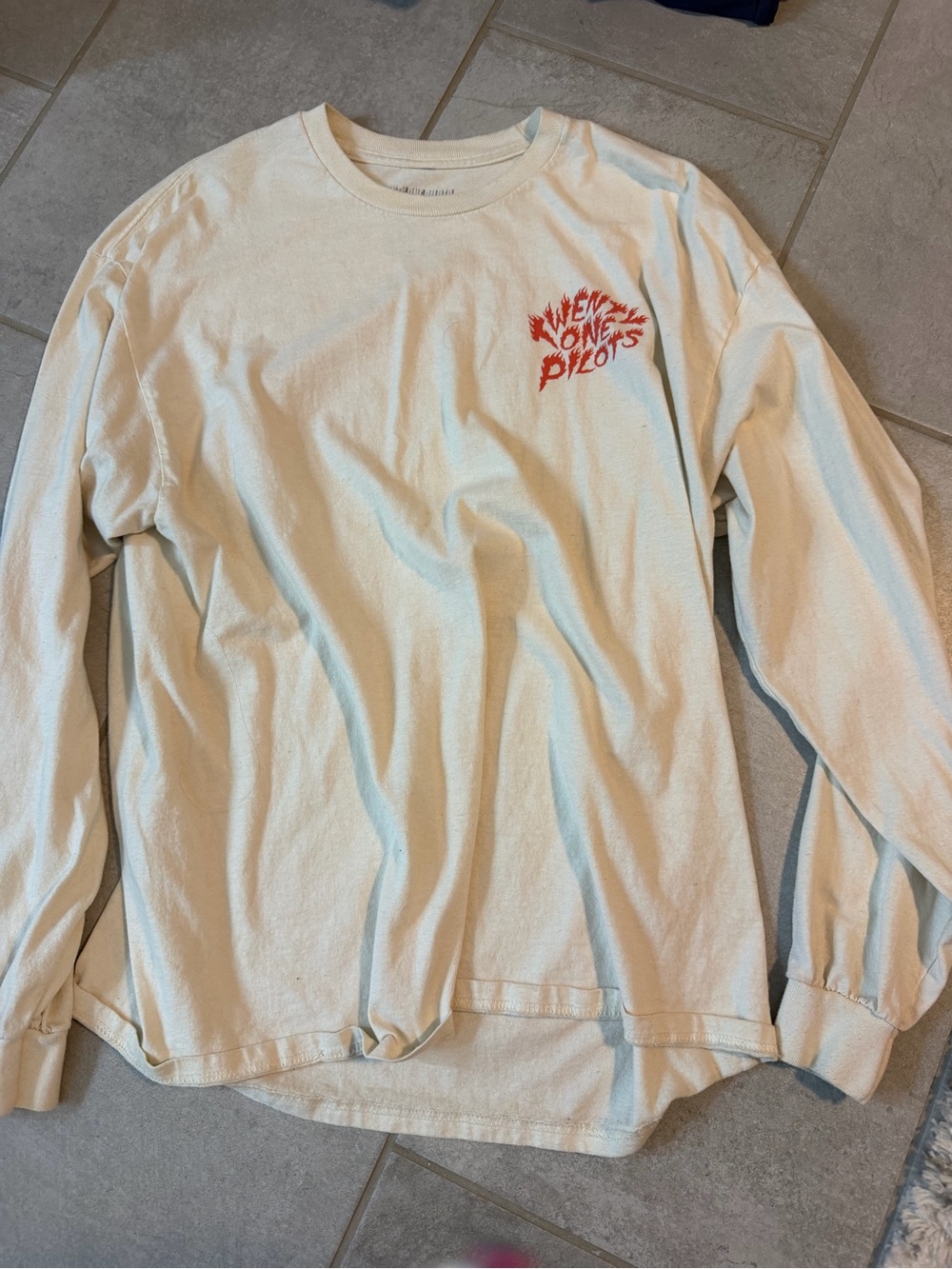 Twenty One Pilots Long-Sleeve Cream Graphic Tee